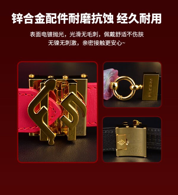 Root sealed bell shaped plug - leather mouth restraint device with bell and zipper, equipped with forest core silicone buckle - Image 7