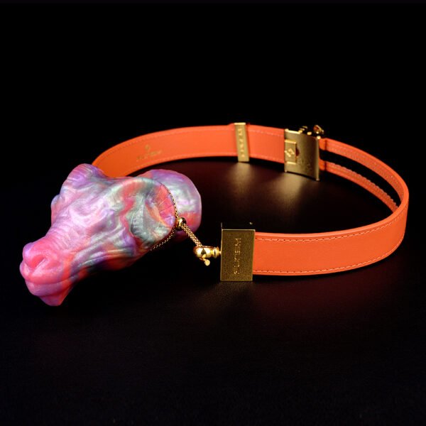 Neon Bell Gag with Orange Bondage Straps – BDSM Mouthpiece - Image 5