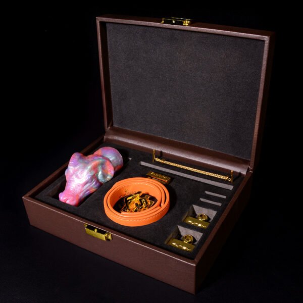 Neon Bell Gag with Orange Bondage Straps – BDSM Mouthpiece - Image 2